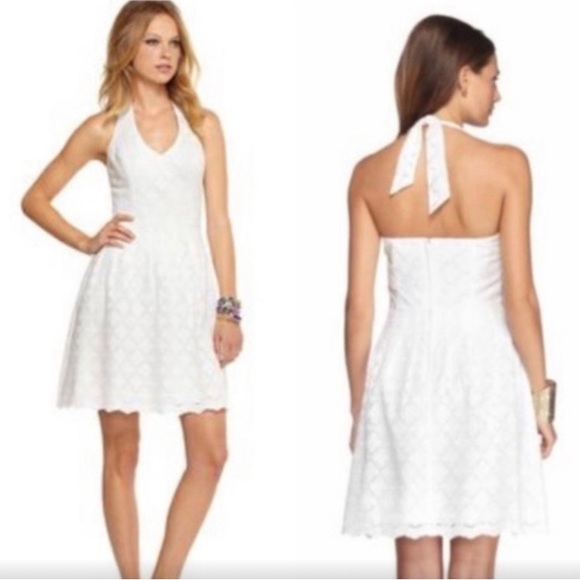 Lilly Pulitzer Dresses & Skirts - Lilly Pulitzer Halter Dress Charleston Eyelet Size 4 74702 Resort White -NWT